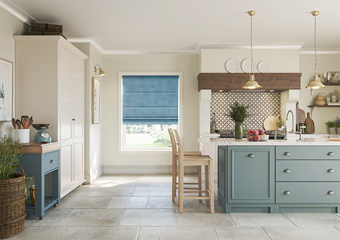 Florence Faux Suede, Cloud Blue - Roman Blind - Image 8
